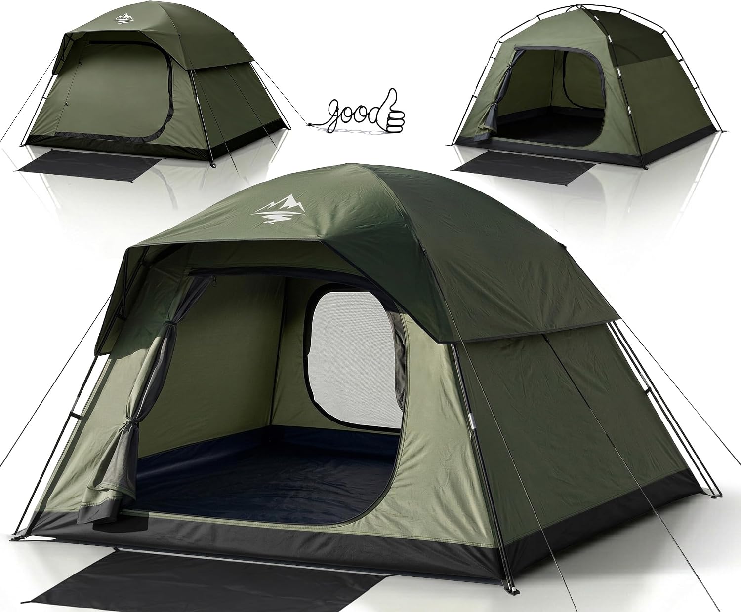 Purebox Tents for Camping – 3/4 Man Tent Sundome Camping Tent with Rainfly