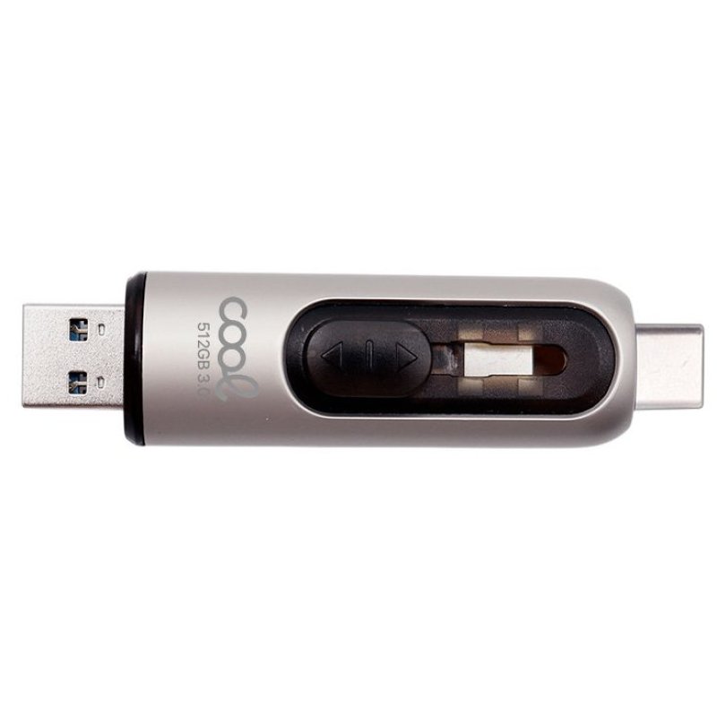 Detalle de Cool Pen Drive USB 3.0 512GB 2 en 1 (USB-C / USB-A) – Plata