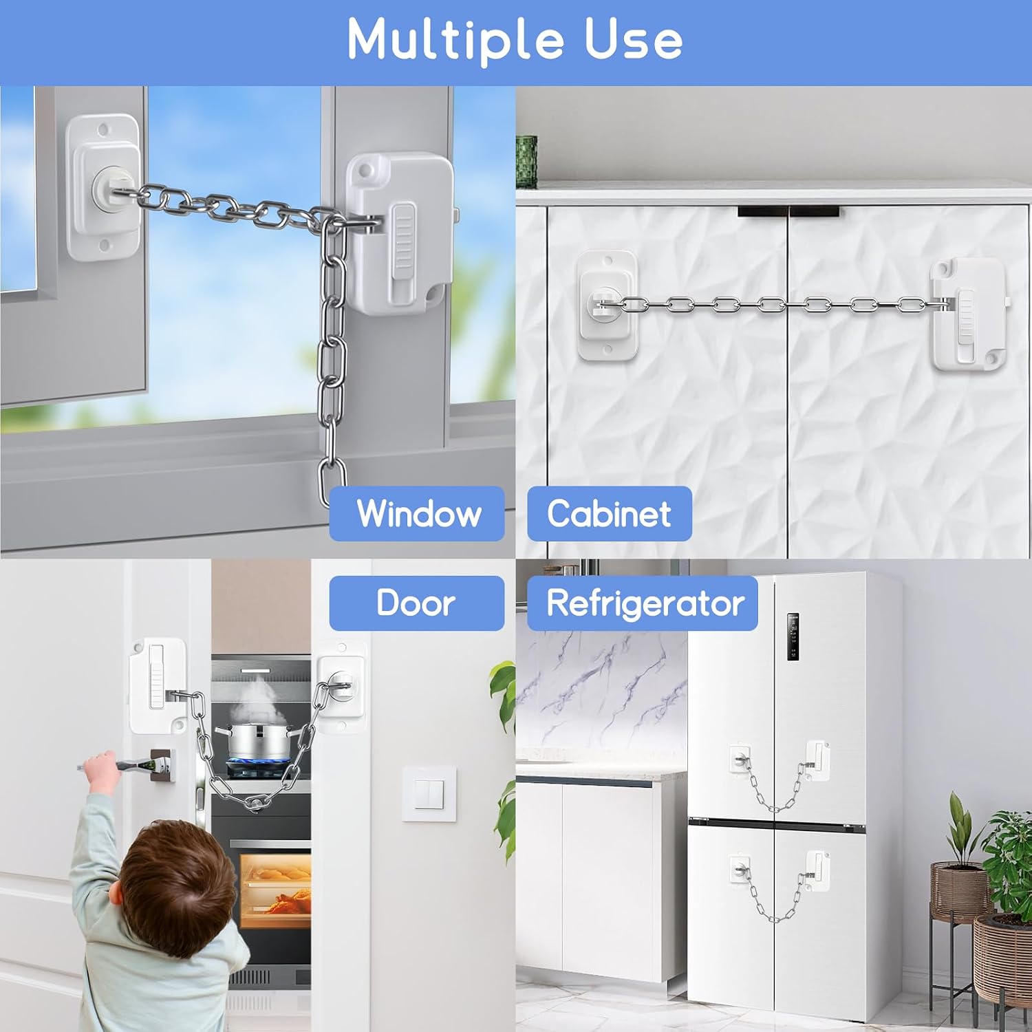 Thumbnail 5 de VidFair 2PCS Window Locks for Upvc Windows – Self-Adhesive Child Safety Window Restraints