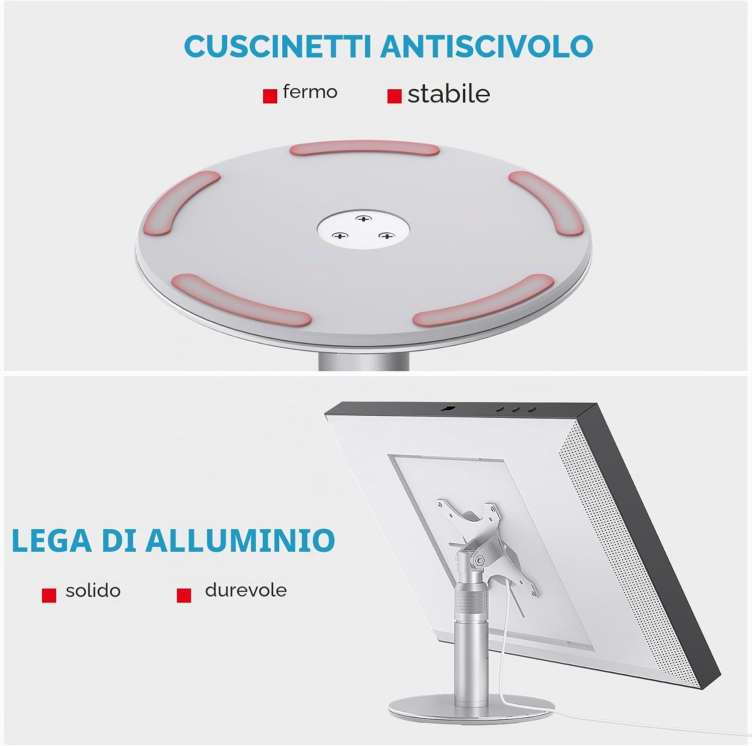 Thumbnail 2 de Supporto girevole e inclinabile in alluminio aeronautico per Show 15/21 – regolabile, senza attrezzi