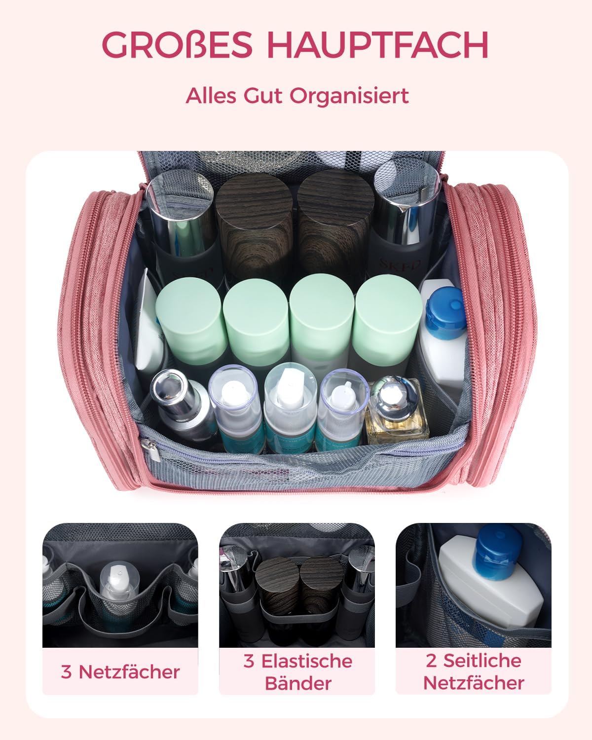Thumbnail 1 de WANDF Groß Waschtasche: Große Kulturtasche zum Aufhängen, 27 x 15,5 x 59 cm, 8,3 Liter