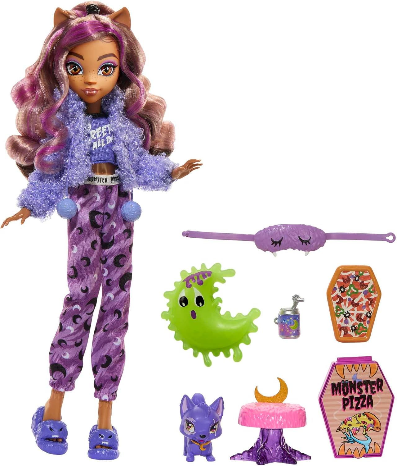 Thumbnail 3 de Monster High Fiesta de Pijamas Clawdeen Wolf 🎀 con Muñeca y Accesorios