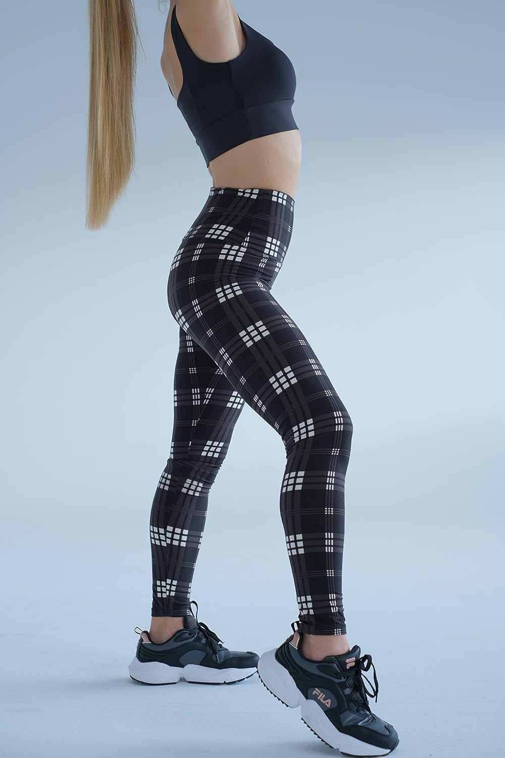 Thumbnail 4 de Luxleg High Waist Active Workout Leggings – Tummy Control, Soft Ankle Length (Black Camouflage)