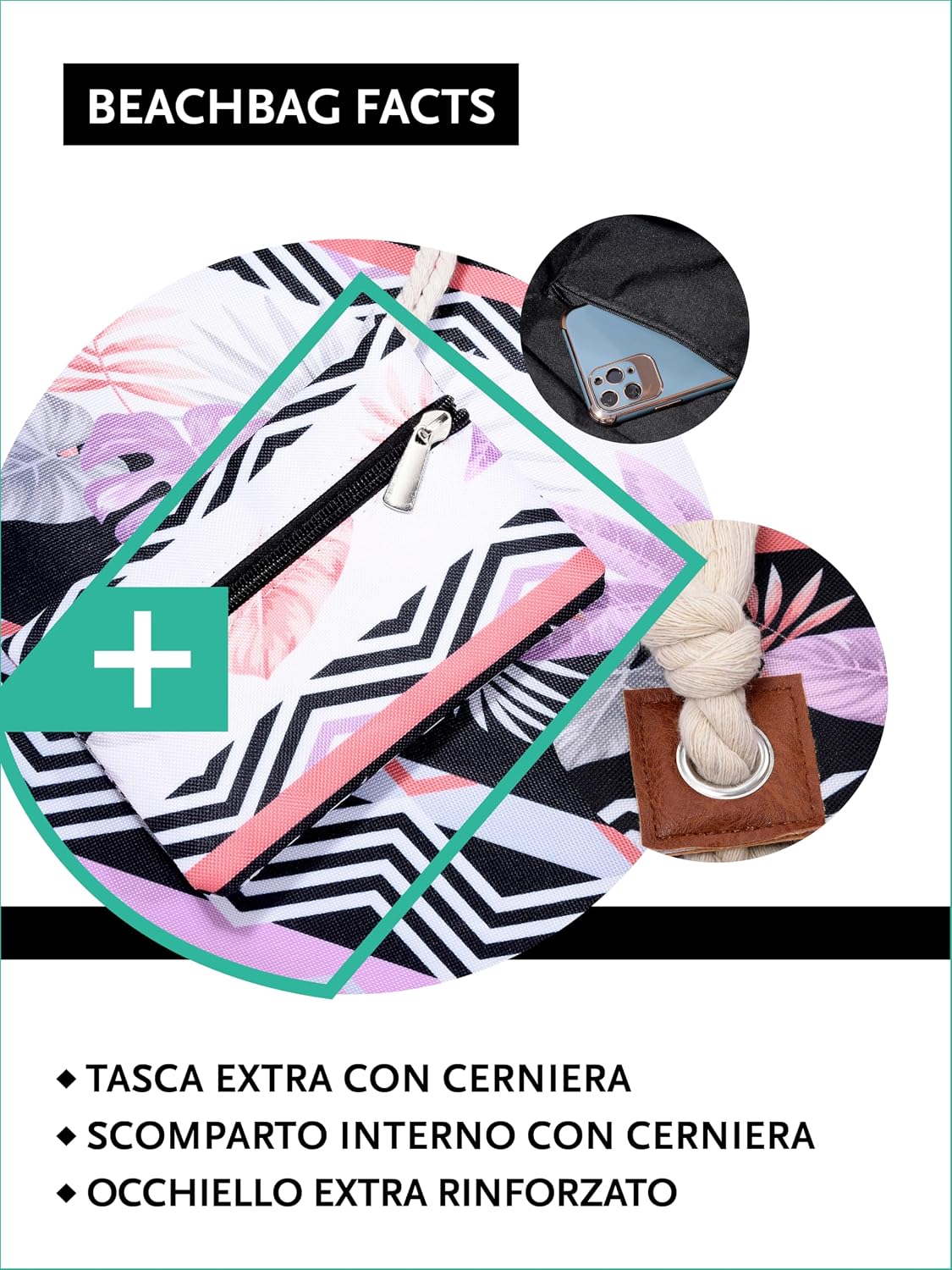 Detalle de DonDon Grande shopper da spiaggia idrorepellente