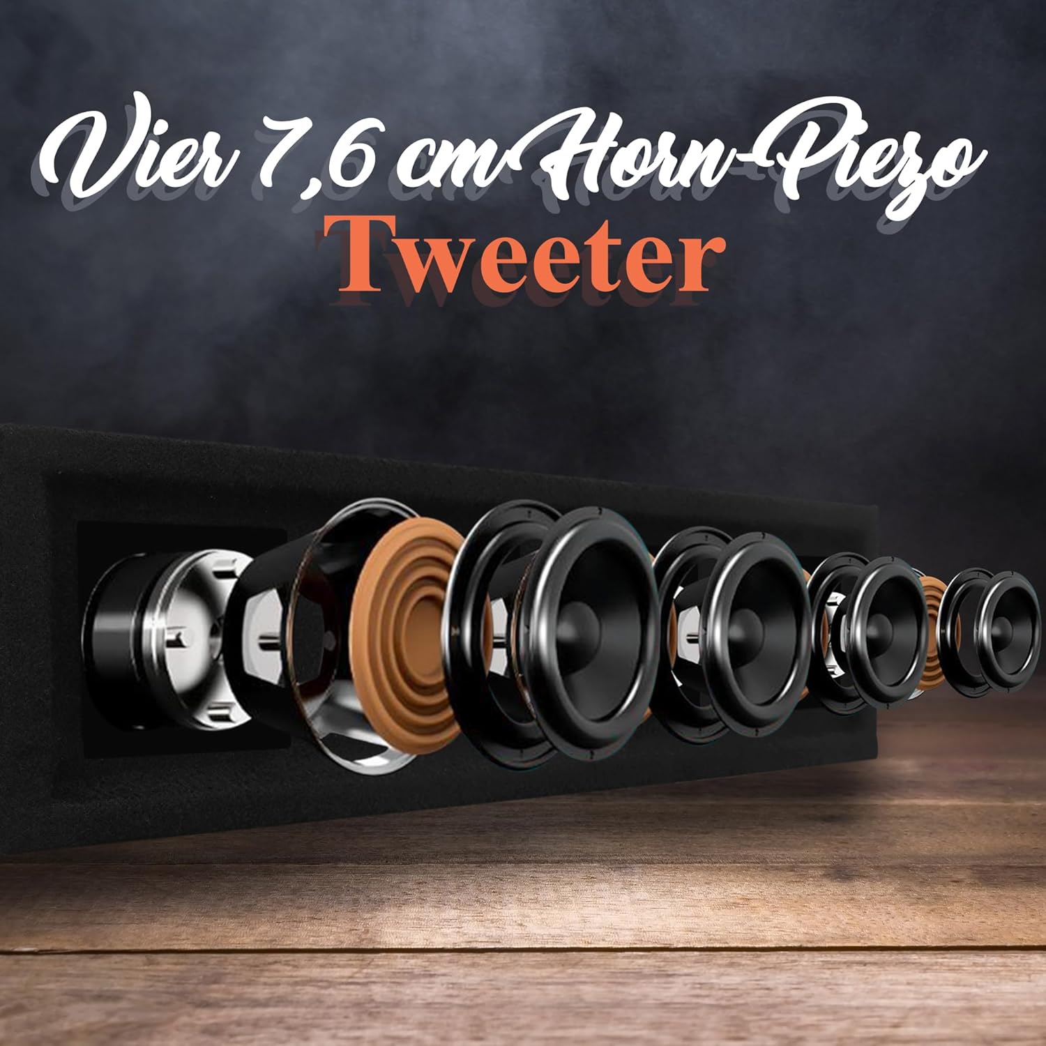 Thumbnail 5 de Pyle-Pro 4-Wege DJ-Lautsprechersystem (300 Watt Power, 150 Watt RMS, 8 Ohm) – Schwarz, Full-Range