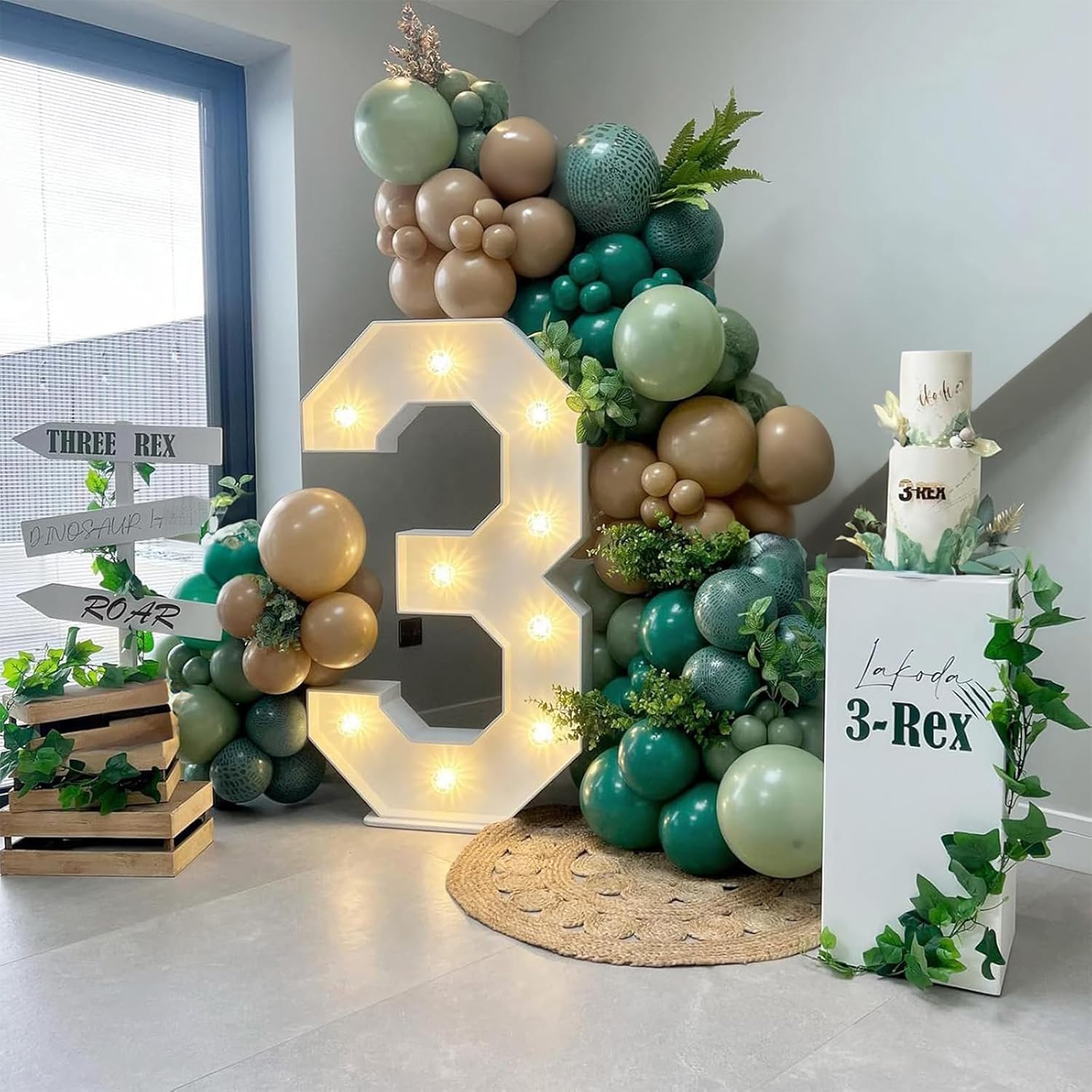 Thumbnail 5 de 60-Piece Sage Green, Gold & Brown Latex Balloons Woodland Camo Set for Jungle Safari & Hunting Parties