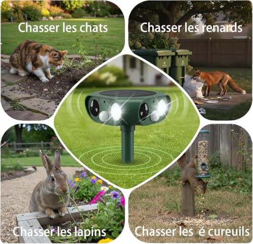 Thumbnail 5 de Répulsif Chat Extérieur Solaire 360° Ultrason par Gutsbox
