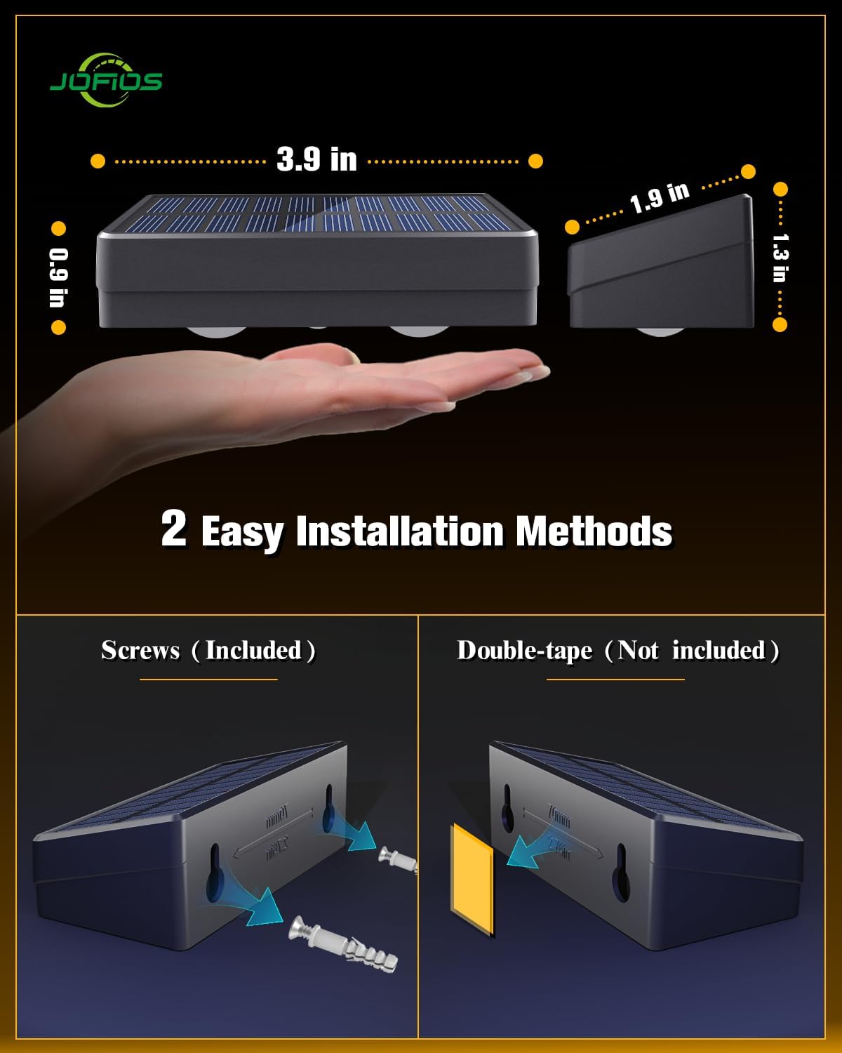 Detalle de JOFIOS WL15 Solar Fence Lights, 12-Pack, 50 Lumens, 12 RGB Modes