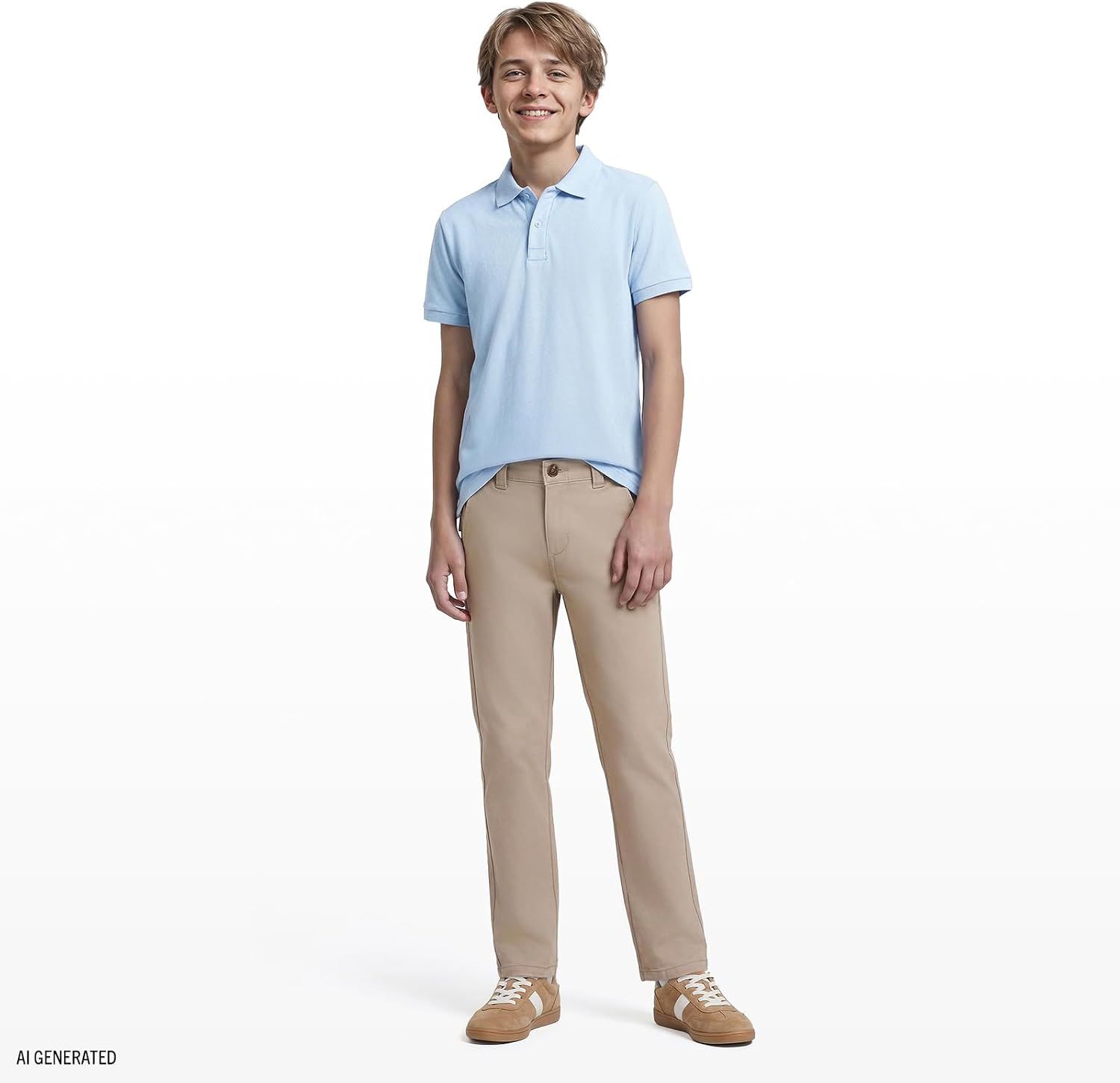 Detalle de Izod Boys' School Uniform Twill Pants, Flat Front & Comfortable Waistband