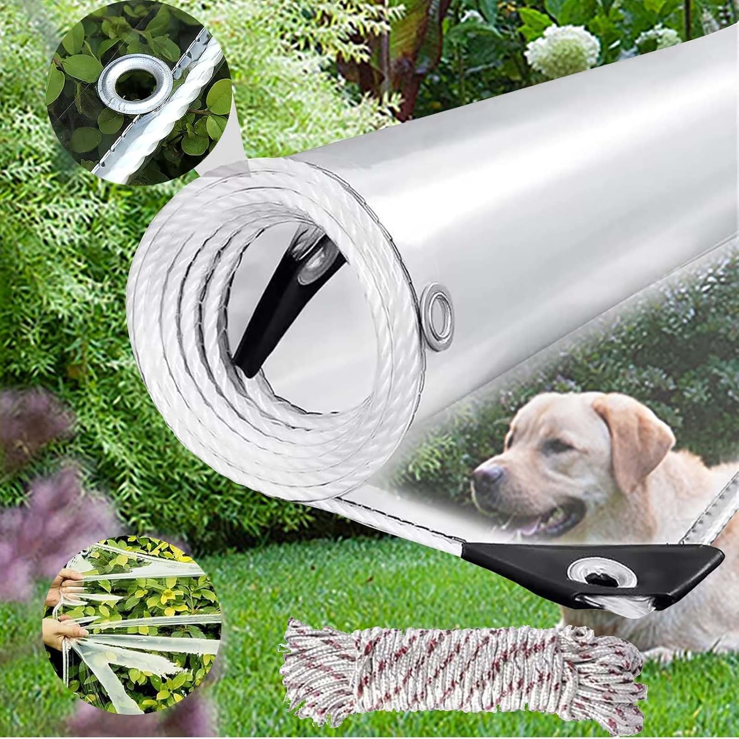 Thumbnail 6 de Clear Heavy Duty Tarpaulin 6.5x19.6ft 420 g/m² 🪣