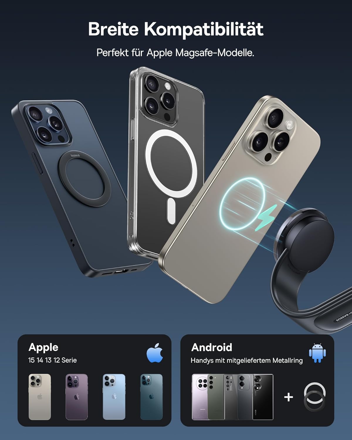 Thumbnail 2 de Baseus C02 PRO 15W Magnetische Auto‑Halterung