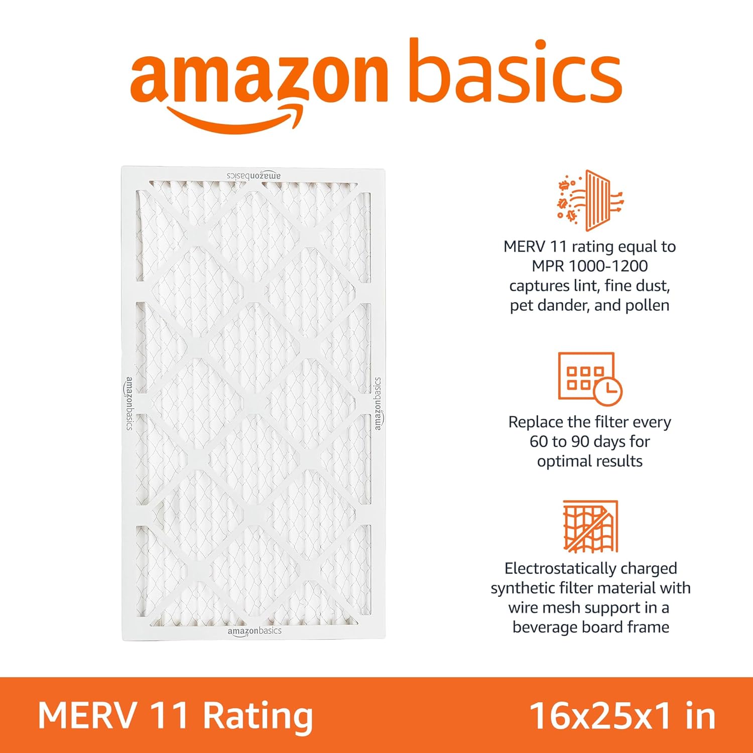 Detalle 2 de Amazon Basics 6-Pack Air Filters 15.75x24.75 🏠