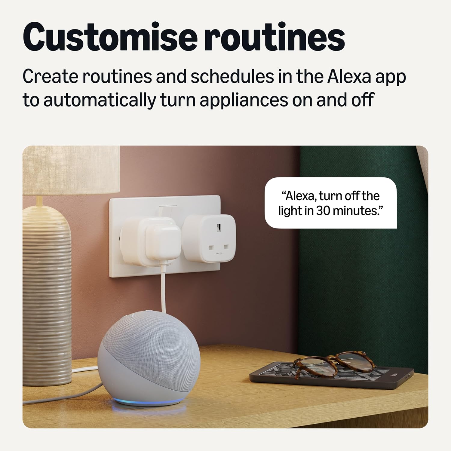 Detalle de Amazon Basics Single Outlet Indoor Wi-Fi Smart Plug (Alexa Only) – UK, 1 Pack