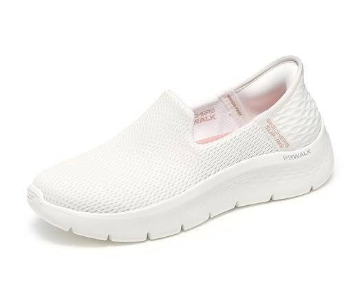 Detalle de Skechers Mujer Go Walk Flex Relish Slip-In Entrenador – Off White Textile/Trim, 37 EU