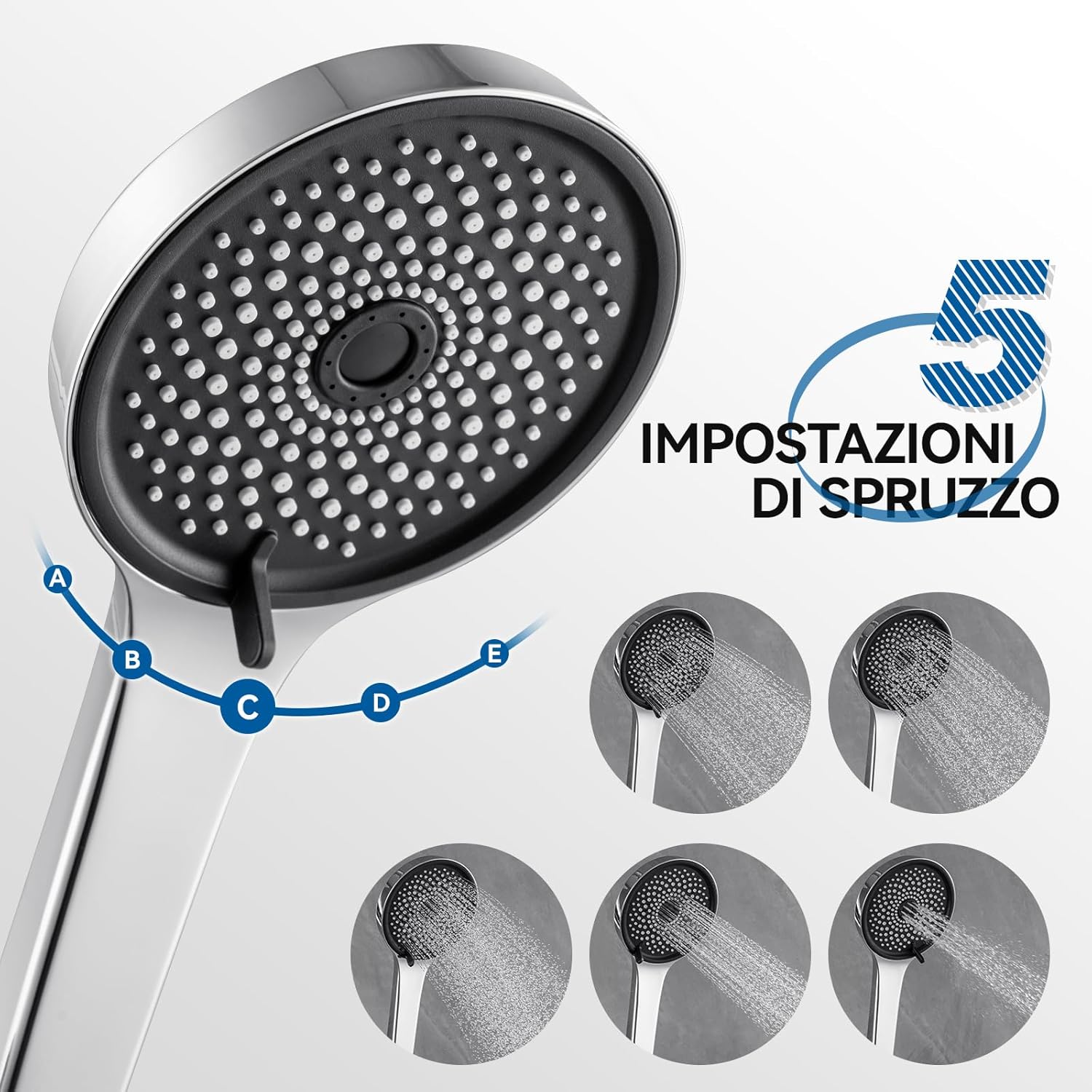 Thumbnail 1 de Auralum Colonna Doccia senza Miscelatore 70 cm: doccia con soffione, doccetta multipla e tubo in acciaio inox da 1,5 m
