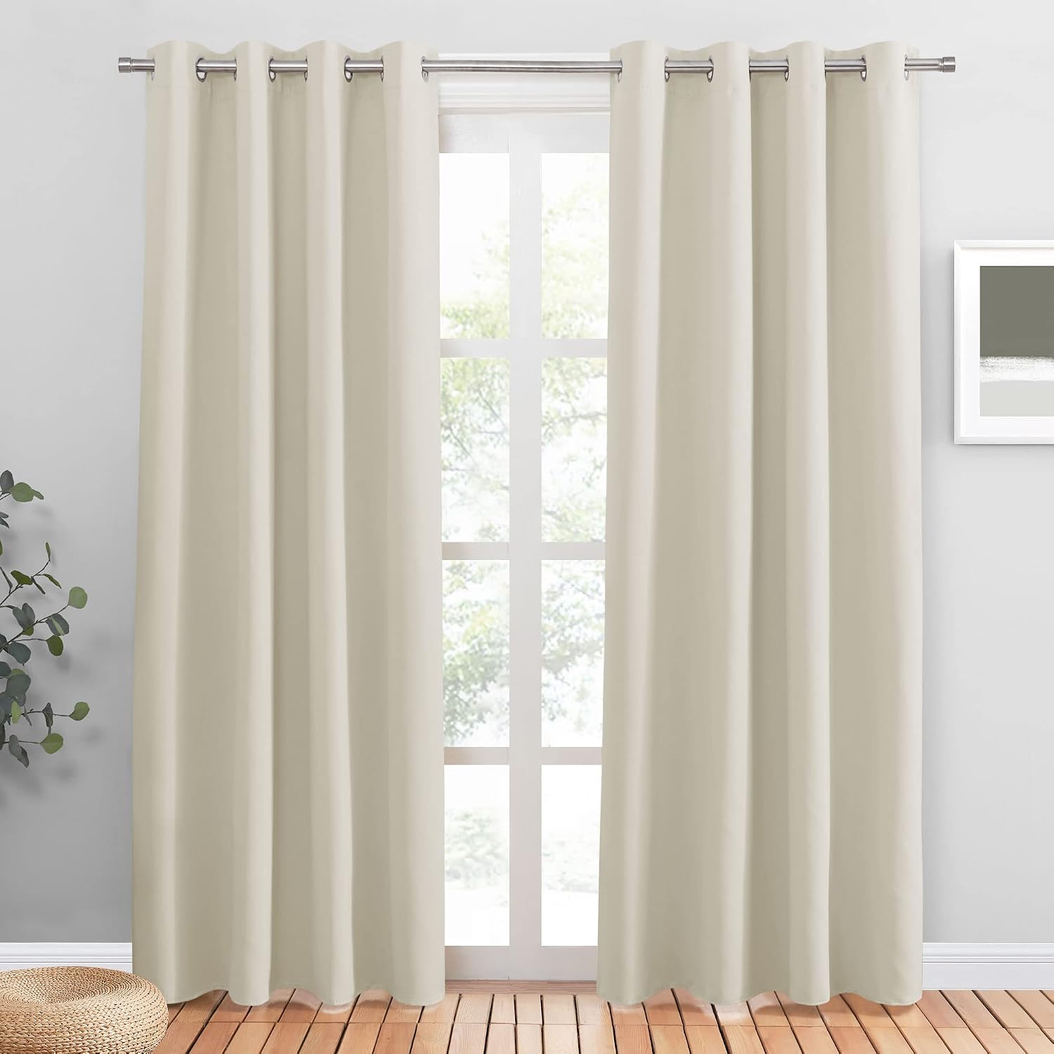 Imagen de PONY DANCE Verdunklungsvorhänge Beige Thermogardinen – 2er Set, H 220 x B 140 cm en OfertitasTOP
