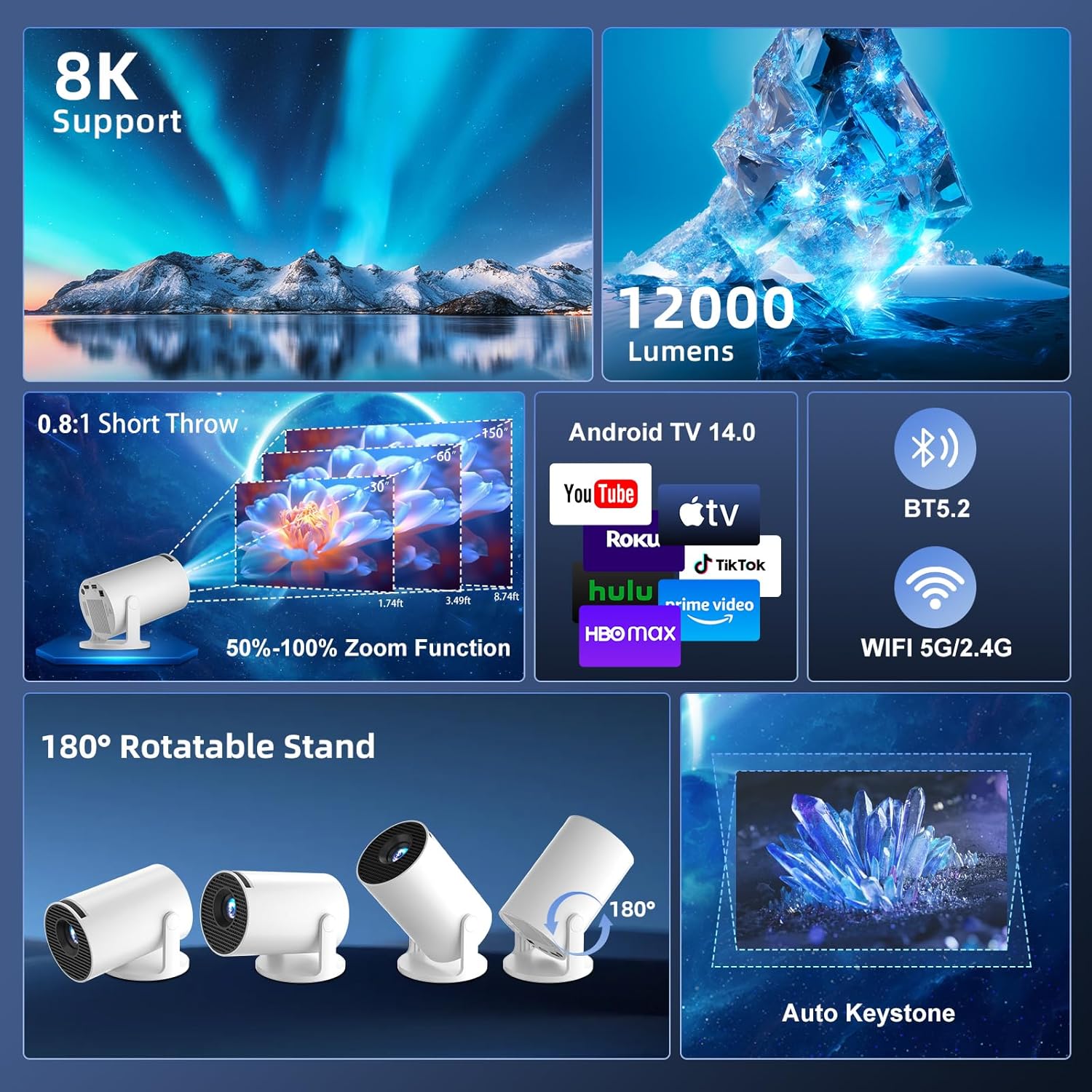 Thumbnail 1 de Salange HY300 PRO+ mini projector 535g