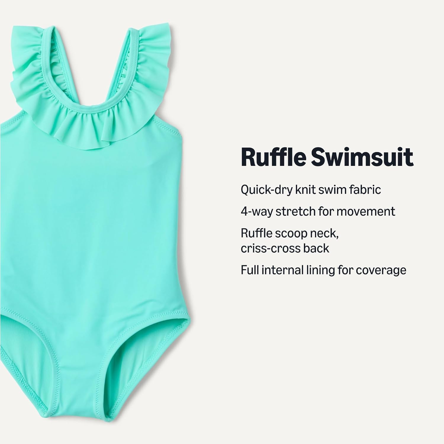 Thumbnail 1 de Amazon Essentials Girls' Frill-Trimmed One-Piece Swimsuit