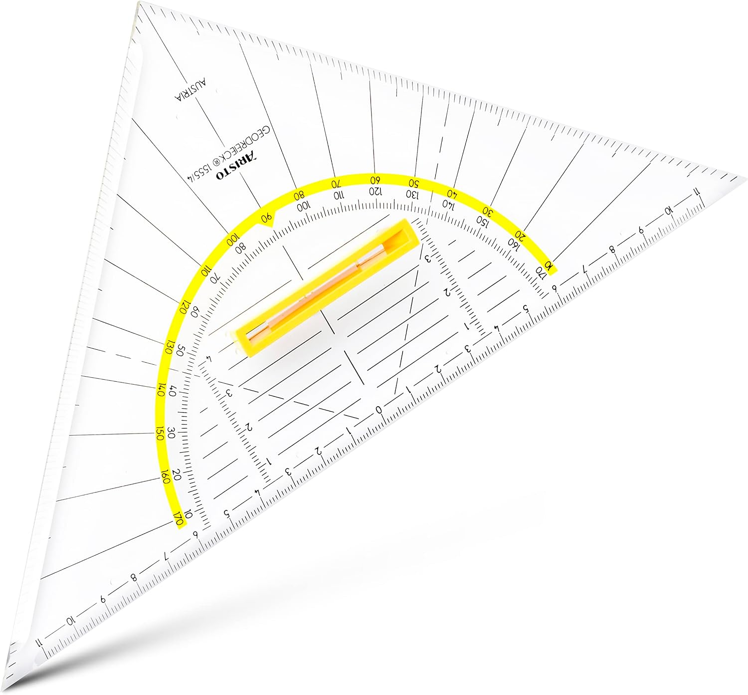 Detalle de Aristo geometrische driehoek met handgreep, 25 cm, transparant plexiglas