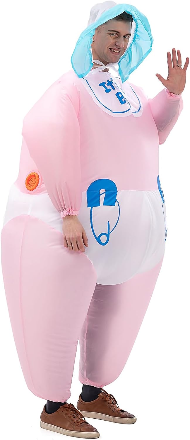 Detalle de AOGOYO Inflatable Baby Costume for Adults, Polyester Suit with Inflation Fan