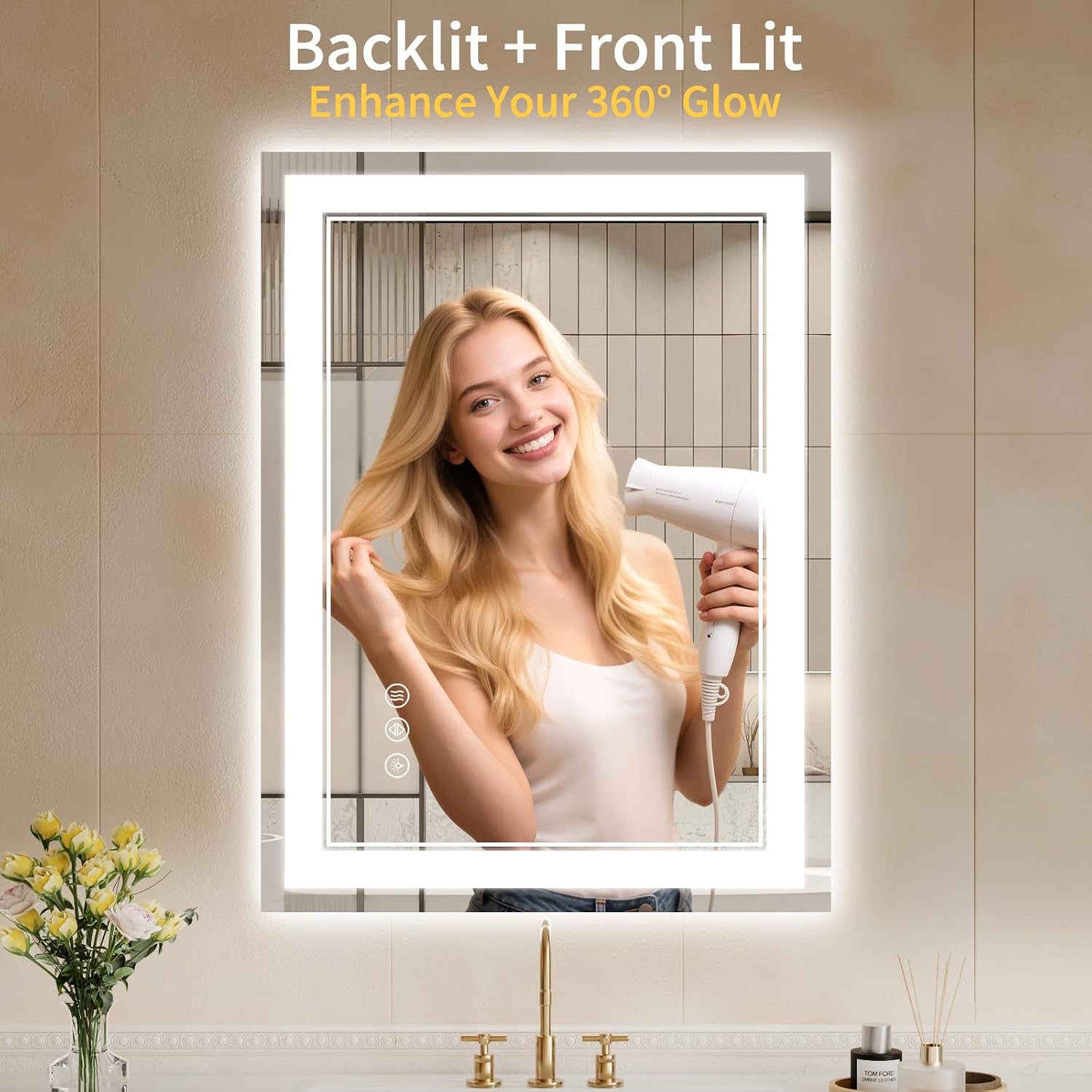 Detalle de WISSMIELS 24x32 LED Bathroom Mirror
