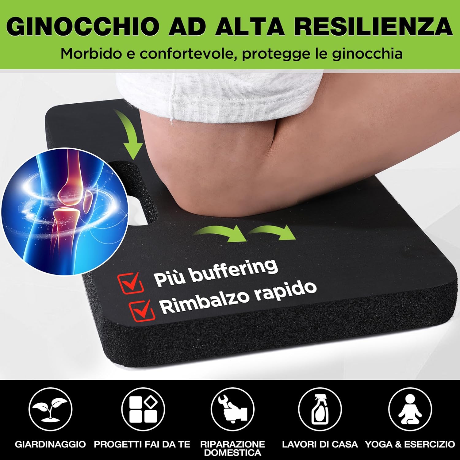 Thumbnail 4 de WORKPRO Set di 2 Tappetini per Inginocchiarsi – 36 mm, antiscivolo, impermeabili e morbidi