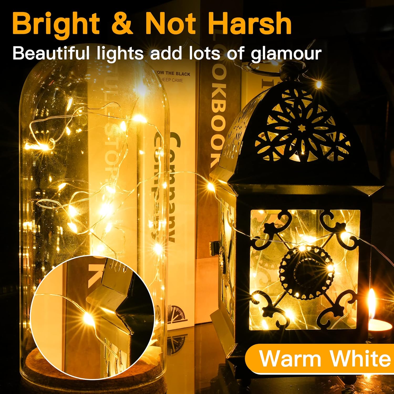 Thumbnail 4 de Ollny Fairy Lights Battery Operated - 2 Packs, 10m, 100 LEDs Copper Wire