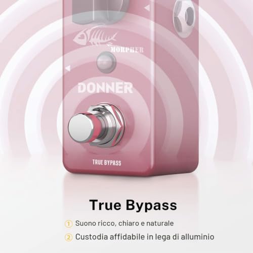 Detalle de Donner Morpher Distortion Pedale Chitarra Elettrica – True Bypass, 3 modalità