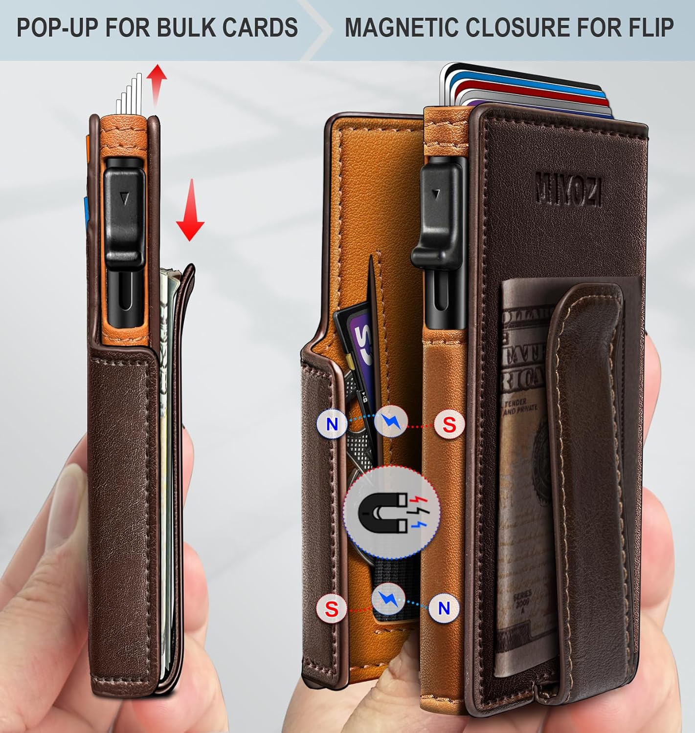 Detalle de miyozi Men Wallet Slim RFID Front Pocket 3.9"