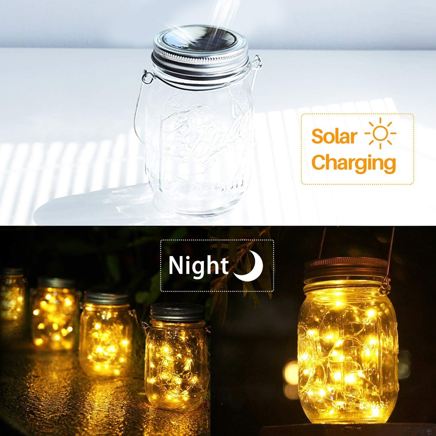 Thumbnail 1 de Lampada Solare a Barattolo con 30 LED – Set da 4 pezzi IP65, Luce Bianco Caldo per Esterno