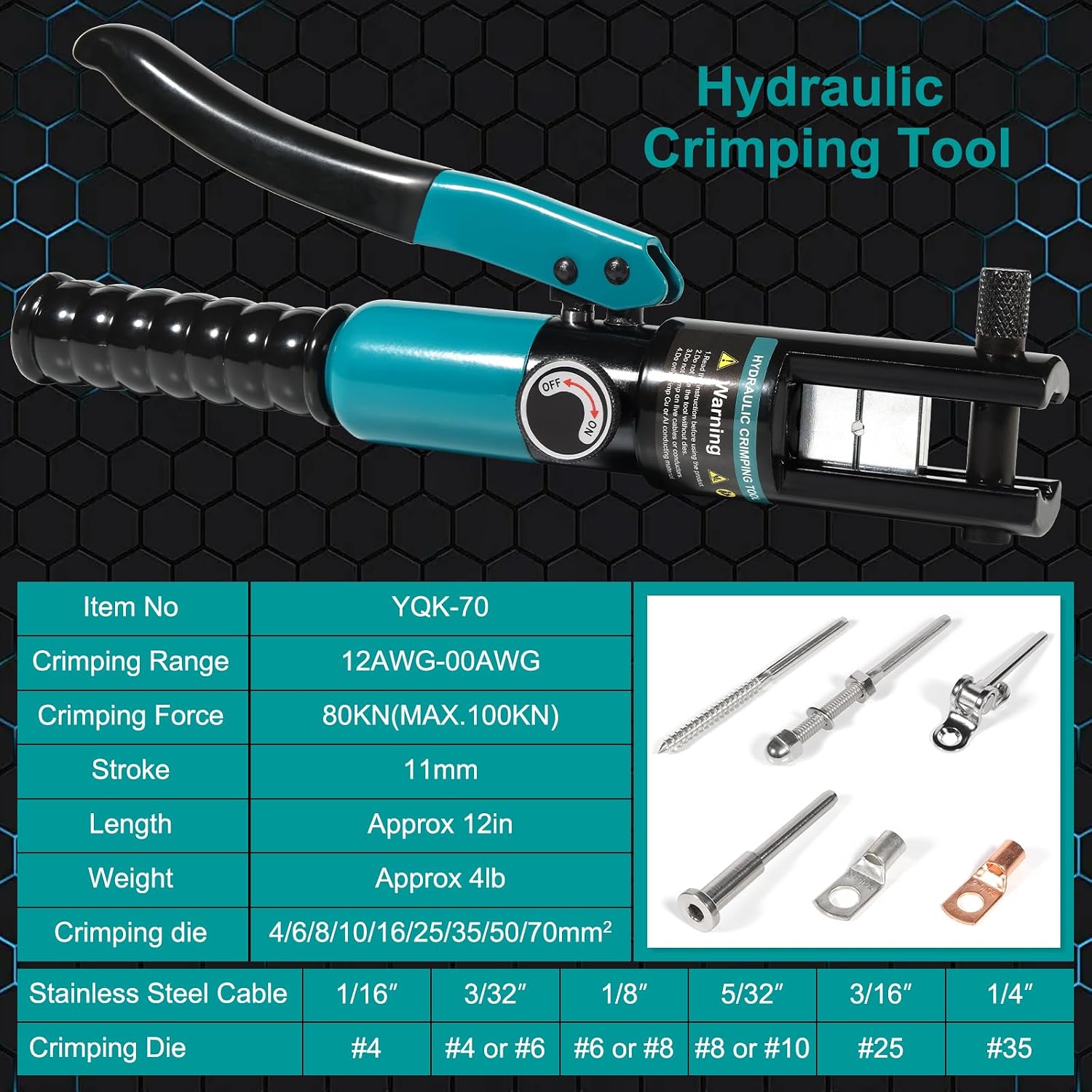Thumbnail 3 de Brileine Hydraulic Crimping Tool, 10-Ton