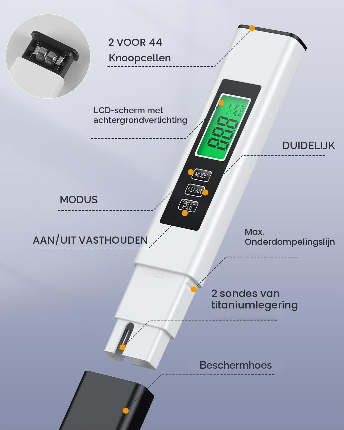Thumbnail 3 de Pawfly-CW2970 3-in-1 watertester voor TDS, EC en temperatuur