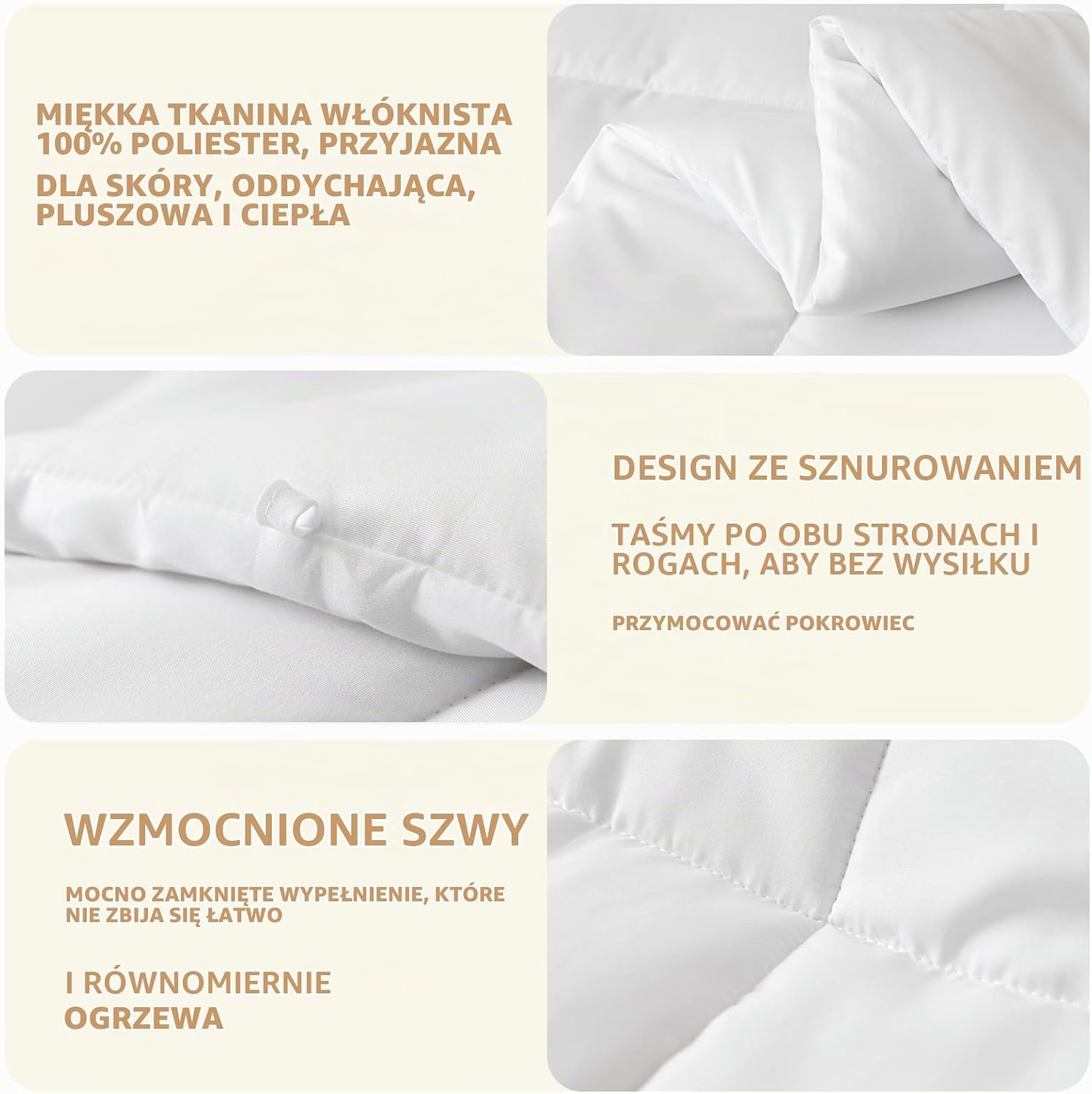 Detalle 1 de Good Nite 1-W Duvet 155 – zimowa kołdra 155 × 220 cm, mikrofibra 460 g/m²
