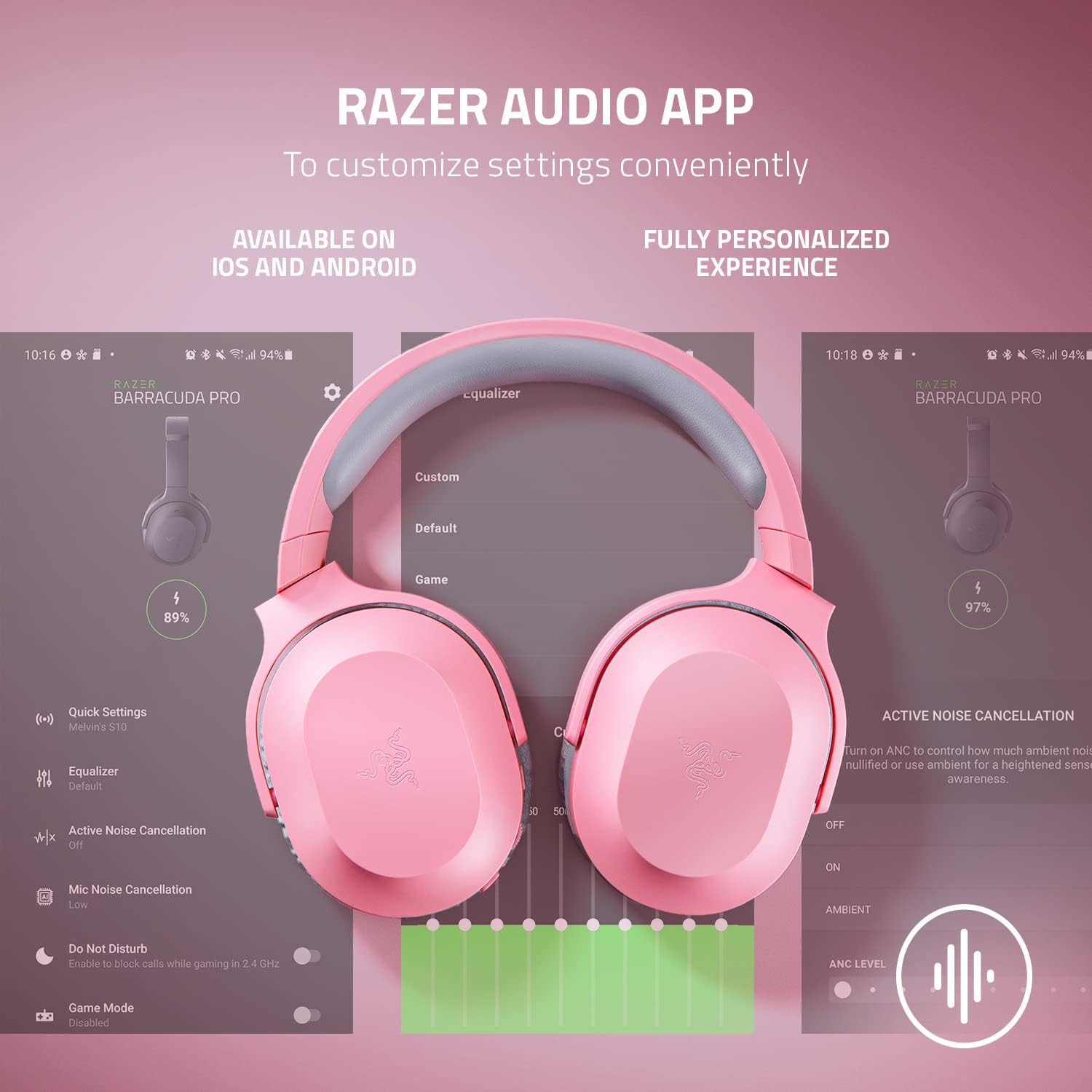 Detalle de Razer Barracuda X RZ04-04430300-R3U1 Over-Ear Wireless Headset, Quartz Pink