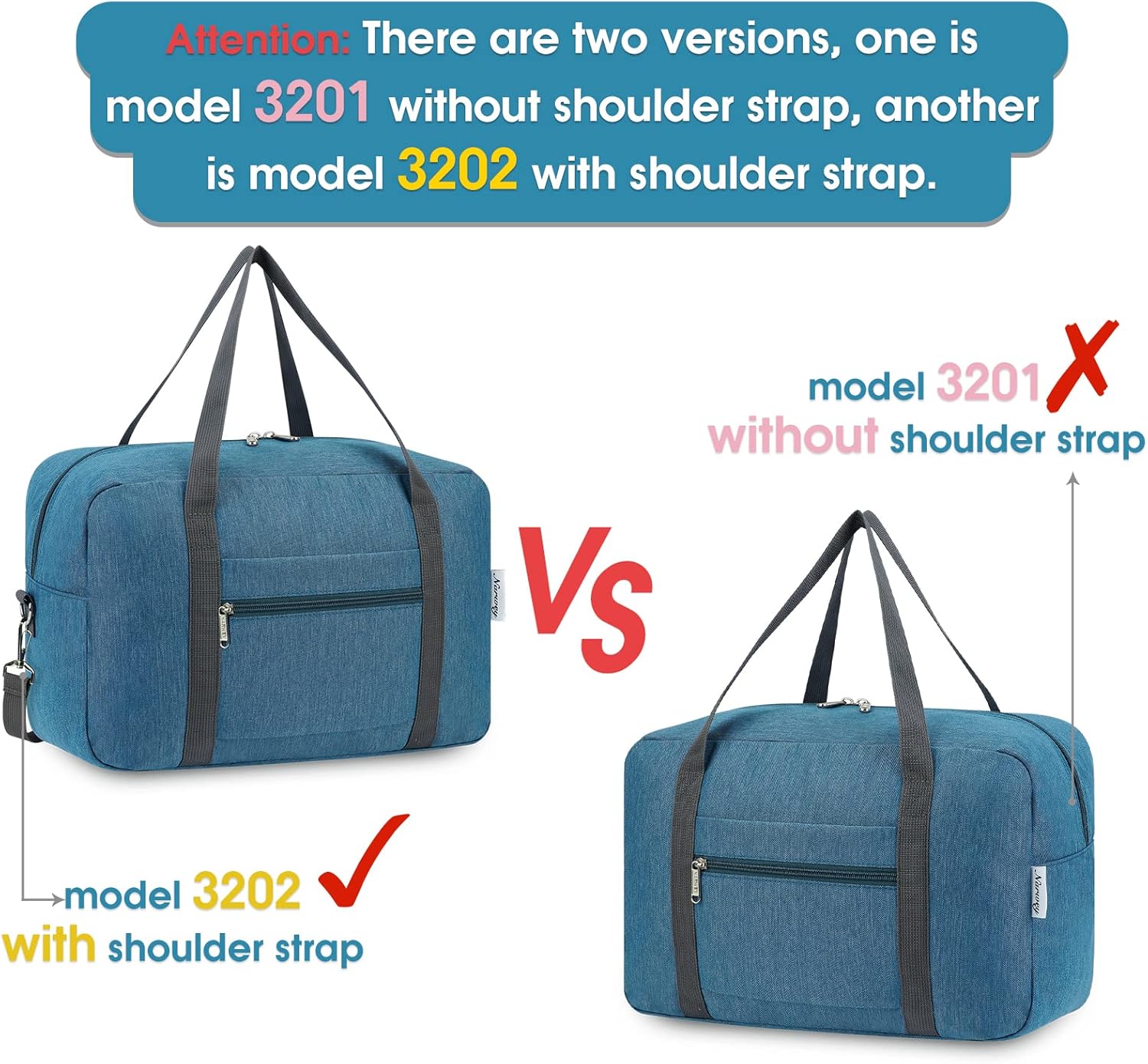 Detalle 2 de for Ryanair Cabin Bags 40x30x20 Underseat Foldable Travel Duffel Bag Holdall Navy 20L