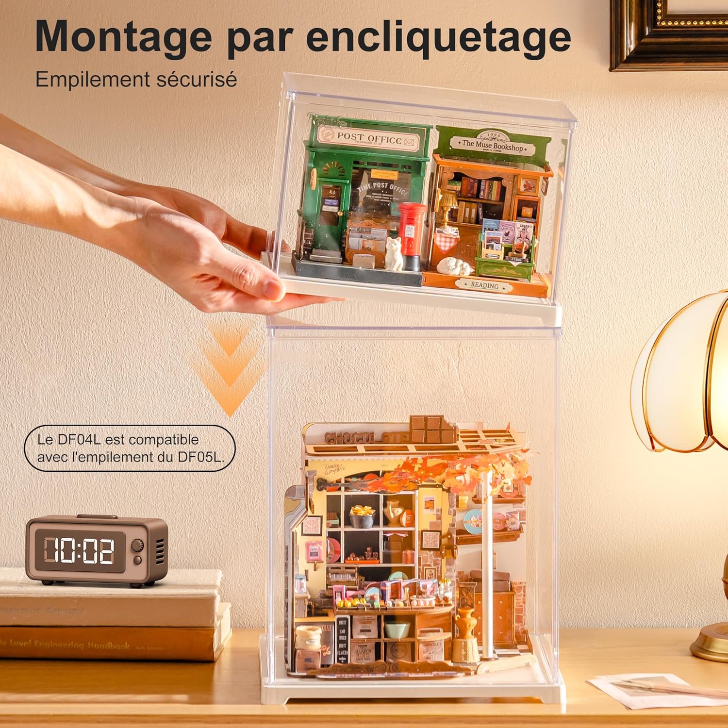 Detalle de Rolife Vitrine en Acrylique DF04L – Vitrine anti-poussière avec porte et port de câble