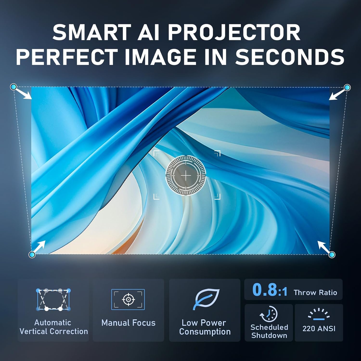 Detalle de XuanPad Mini Projector with Android 14: Portable Full HD 1080P Smart Projector