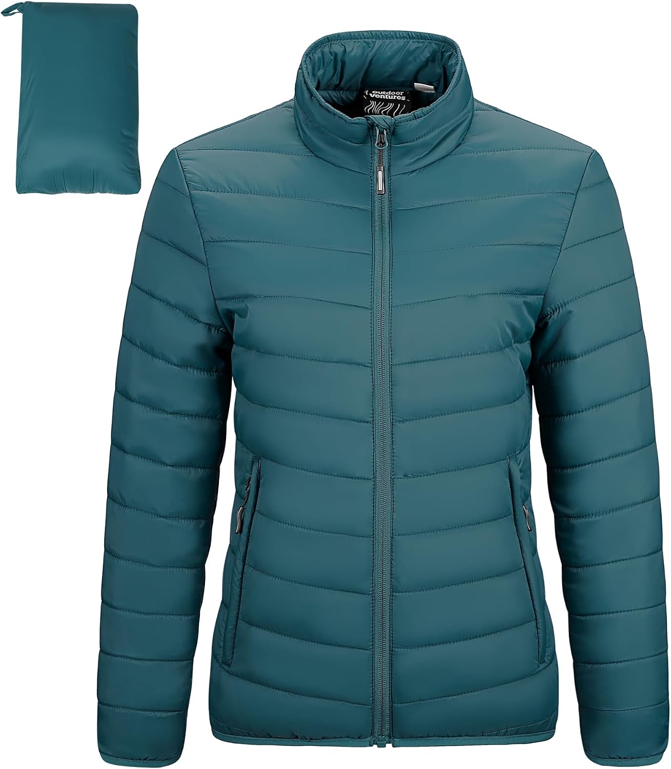 Detalle de Outdoor Ventures Womens Winter Lightweight Packable Puffer Jacket with Sorona insulation