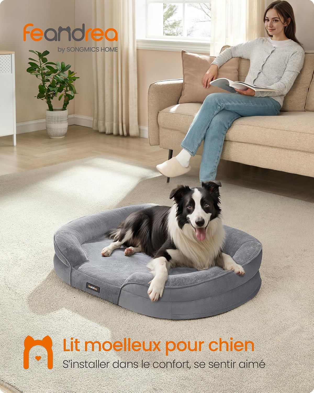 Detalle 2 de Feandrea PGW282G01 Panier chien grande taille 91×68 cm