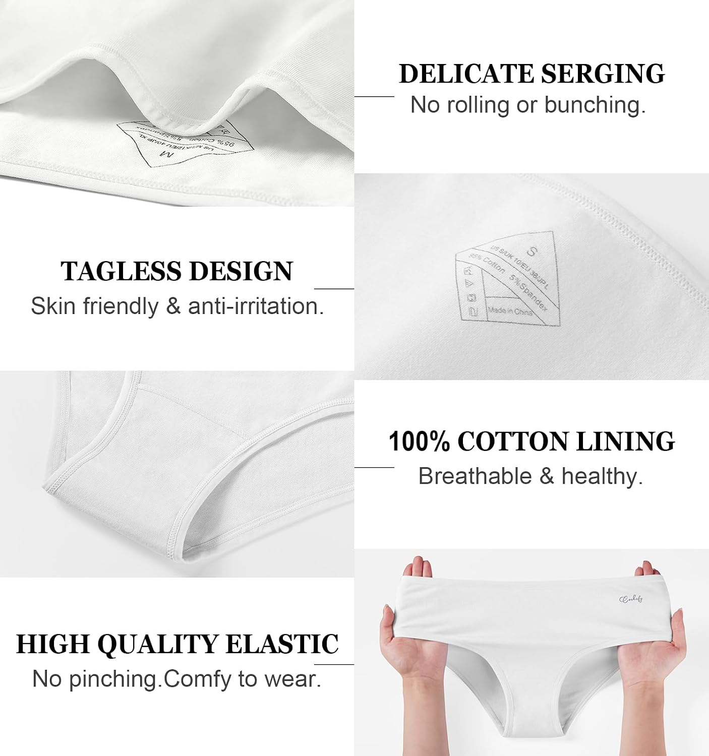Detalle de coskefy Underwear Women 6-Pack Cotton Knickers – breathable soft hipster briefs