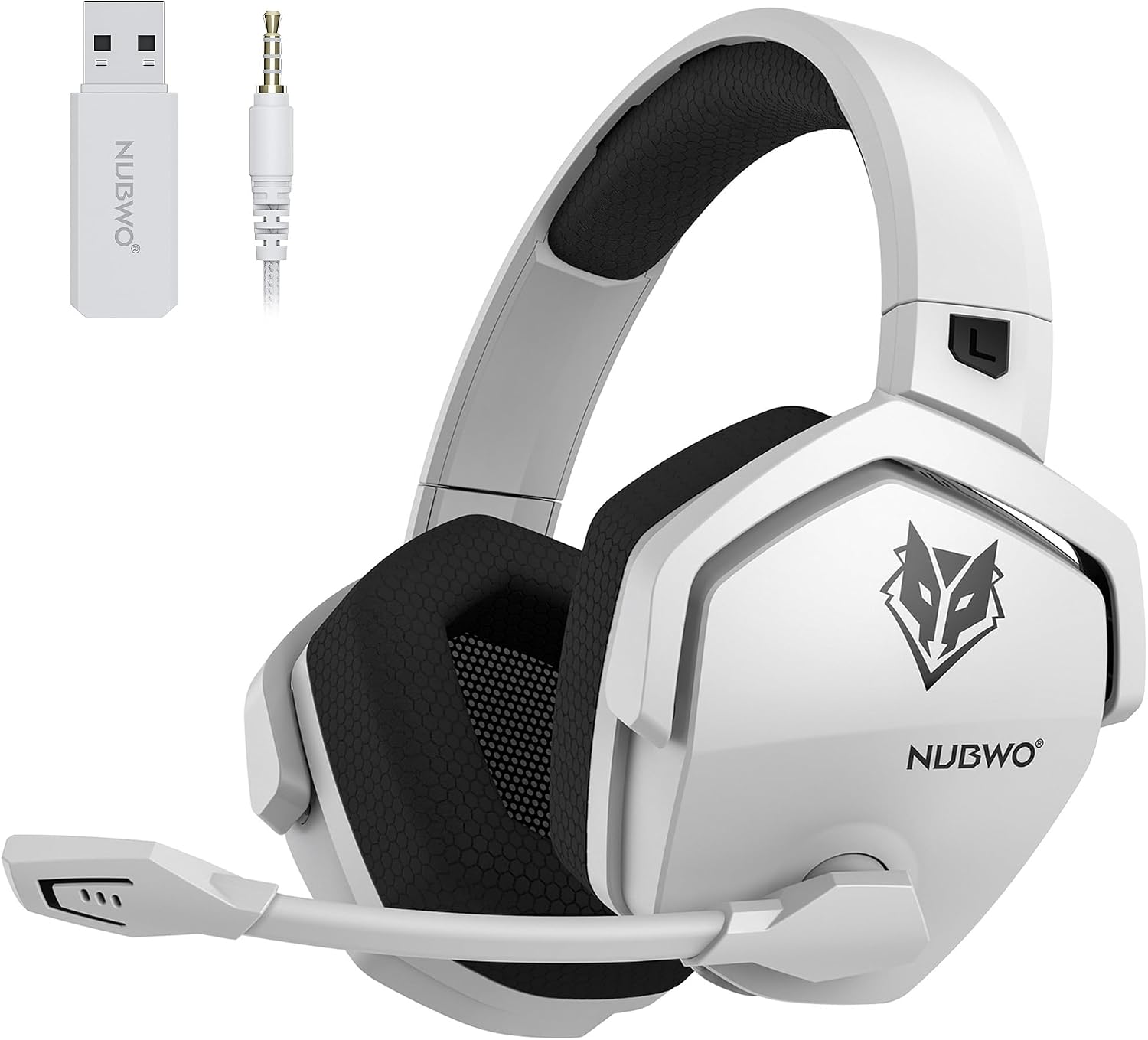 Detalle de NUBWO G06 cuffie da gaming wireless 2,4 GHz, batteria 100 h