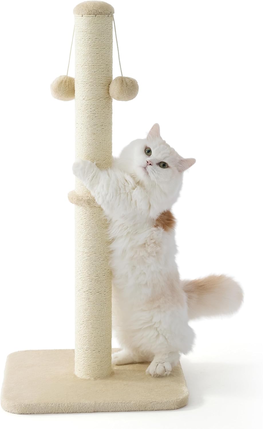 Detalle de Lesure Kratzsäule Mittelgroßer Indoor für Katzen (40x40x86 cm) mit hängendem Spielball, Sisalseil & stabilem Stand