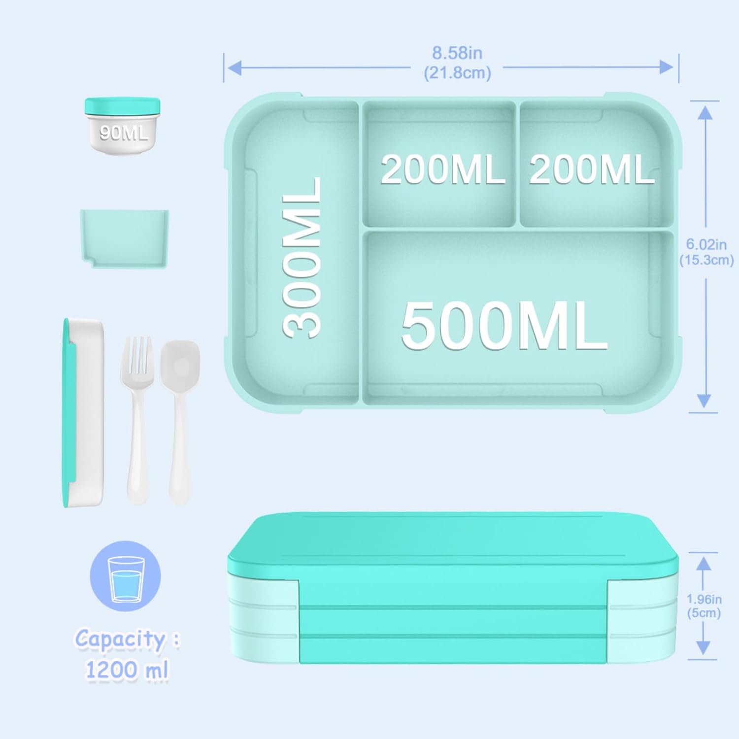 Thumbnail 5 de XJIANFU Brotdose Kinder 1200 ml 🍱
