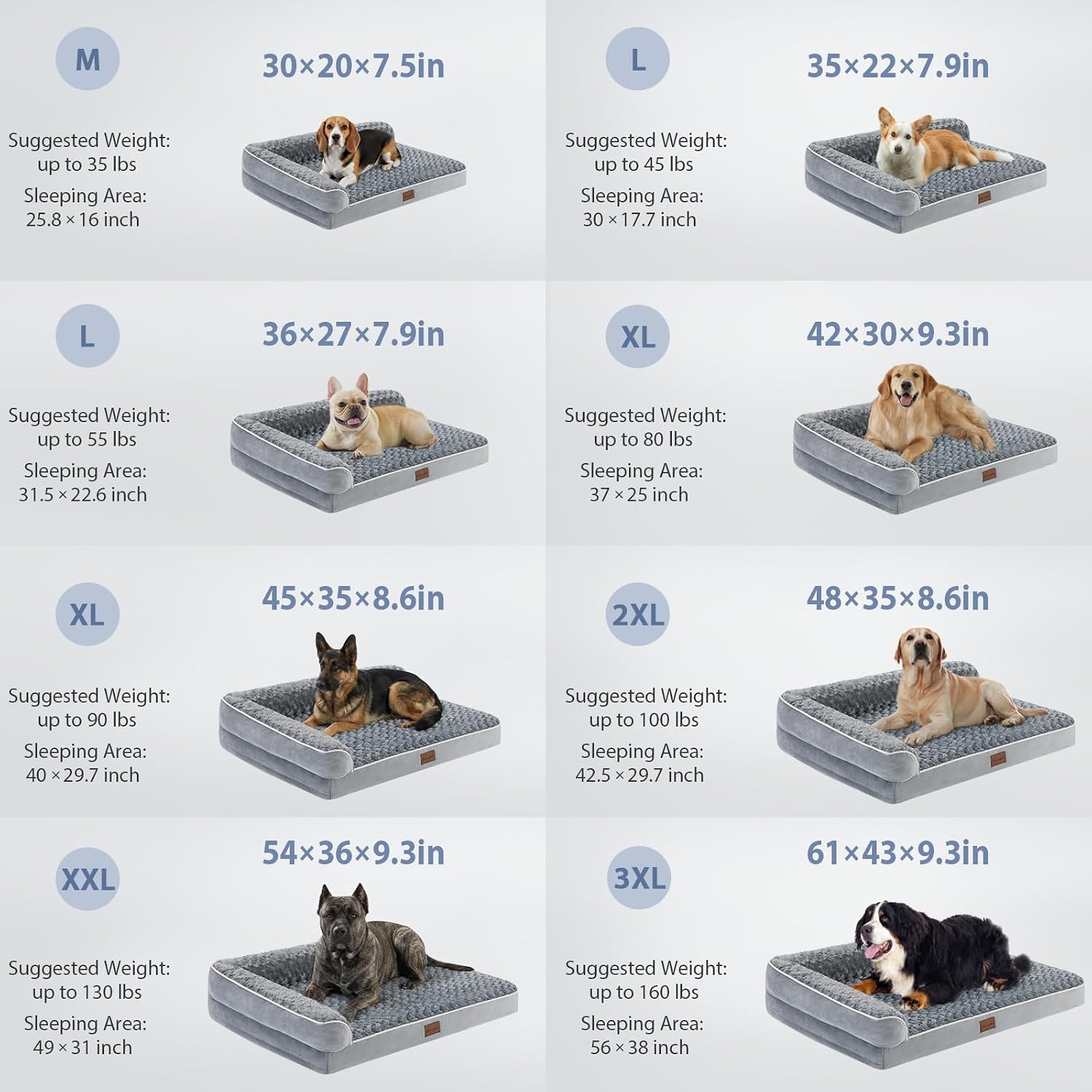 Thumbnail 5 de BFPETHOME Orthopedic Dog Bed for Large Dogs