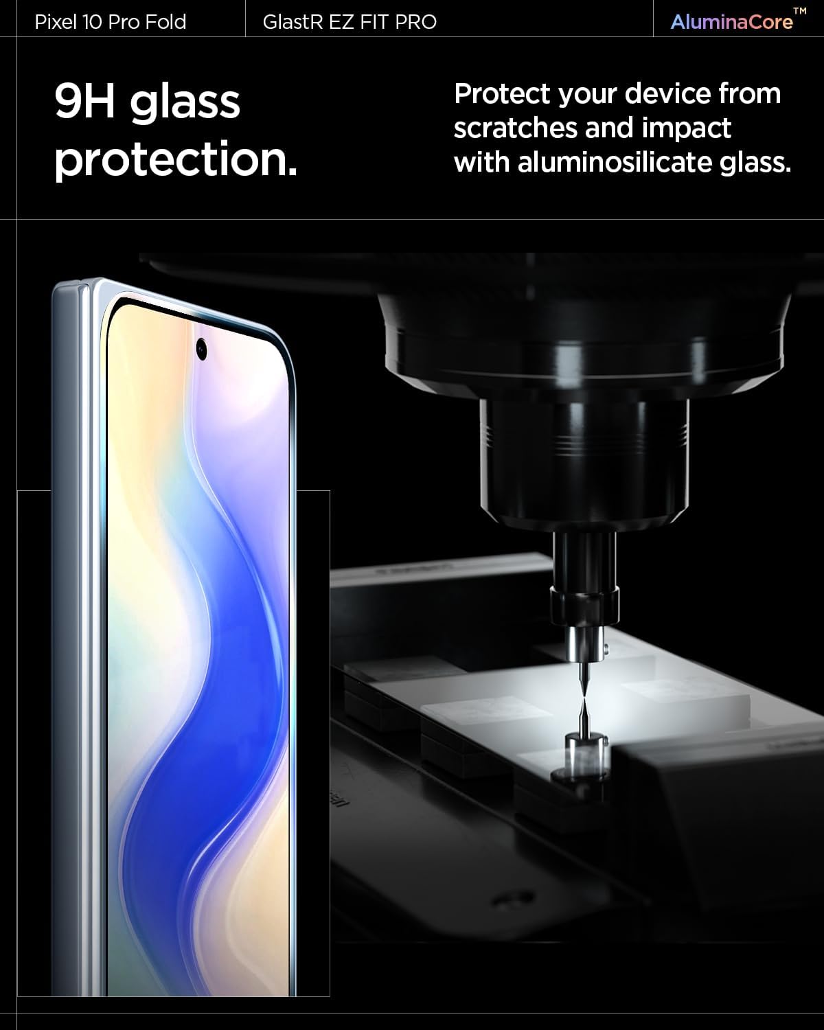Thumbnail 3 de Spigen Glas.tR EZ Fit Pro — Verre trempé pour Google Pixel 10 Pro Fold, 2 pièces
