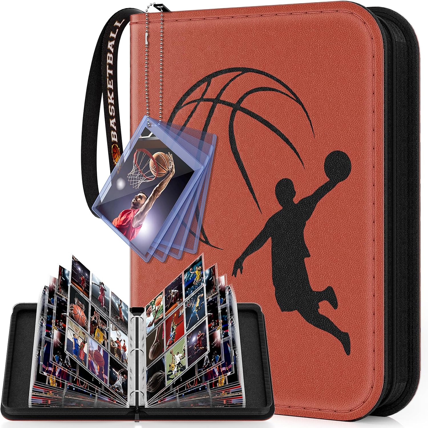 Mlikero Basketball Card Binder 720-Pocket (3-Ring) with Display Wristband