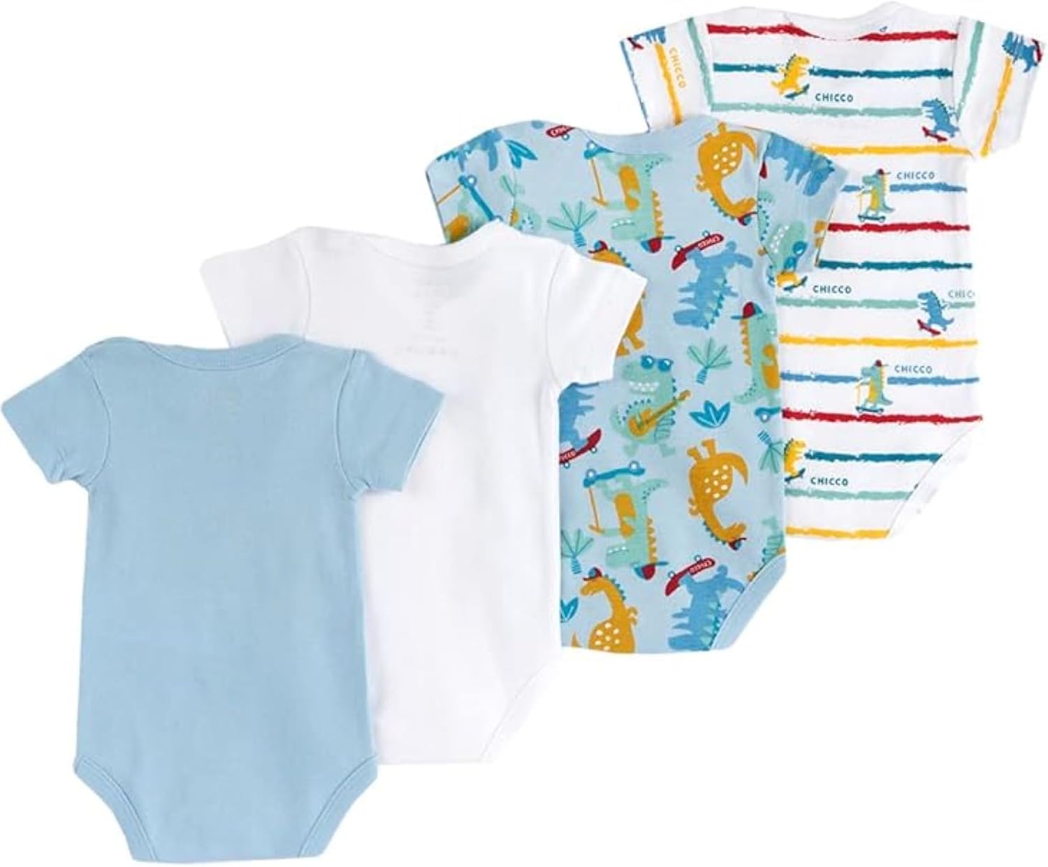 Thumbnail 1 de Chicco lot de 4 bodys bébé à manches courtes en coton léger (0-24 mois)