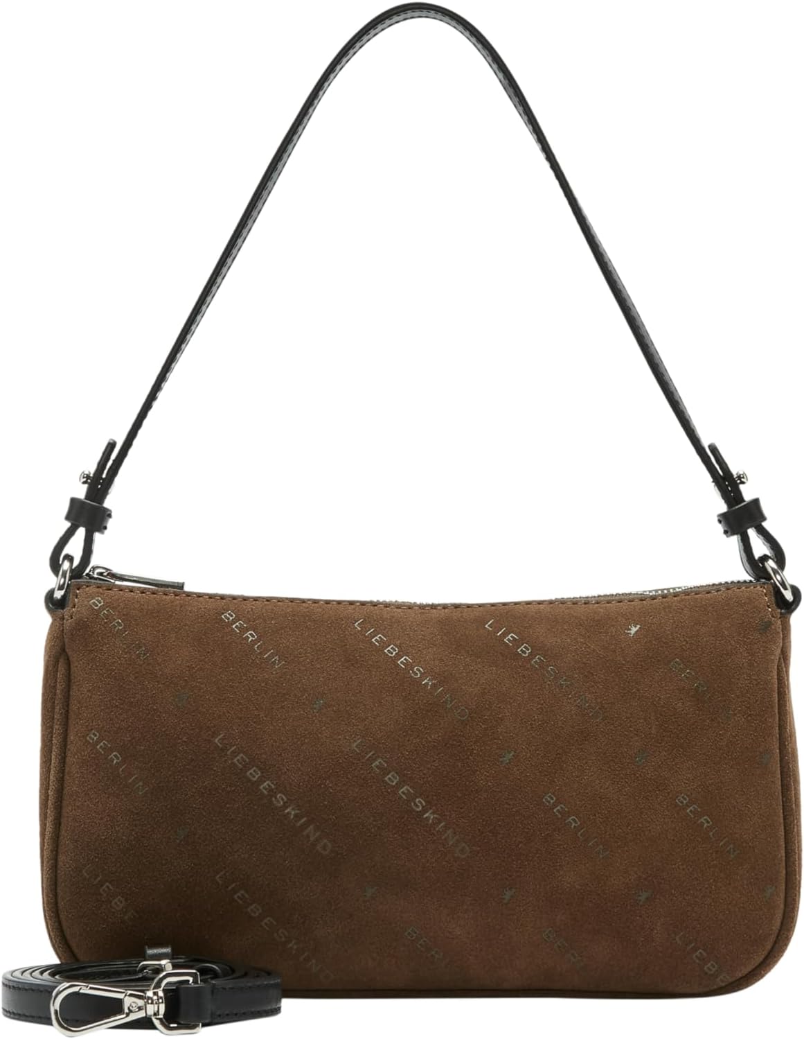 Detalle de LIEBESKIND Crossbody S Monogram Suede Crossbody – kompakte Ledertasche mit Monogramm-Logo