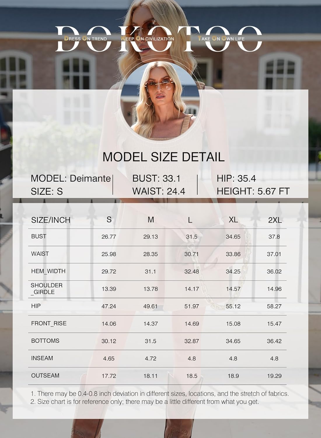 Thumbnail 6 de Dokotoo Women's Summer Casual Smocked Rompers Square Neck Jumpsuit