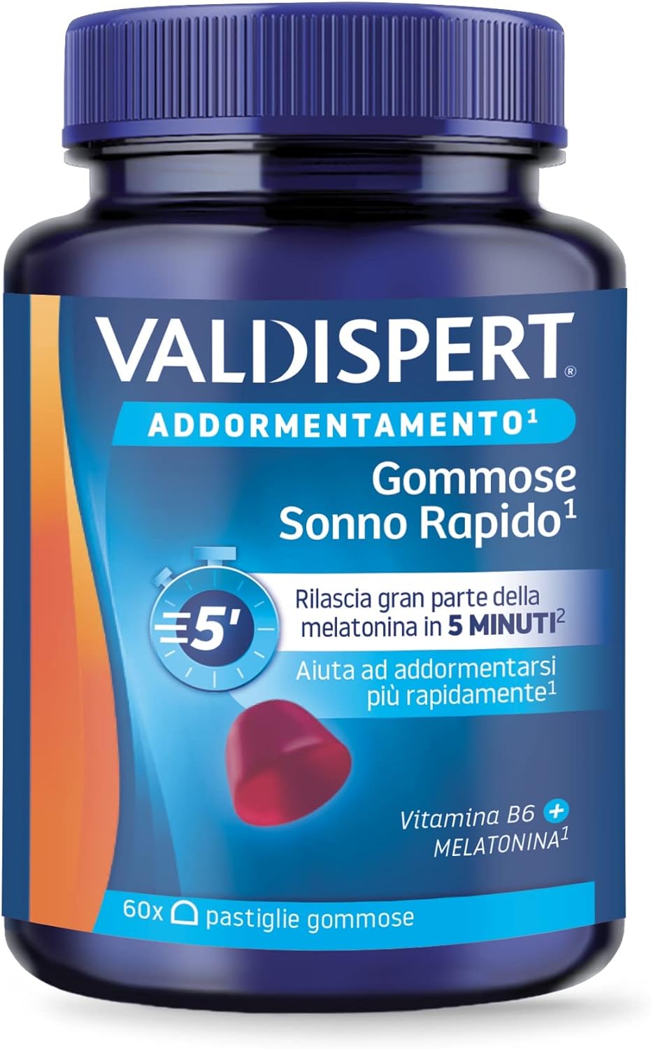 Thumbnail 4 de Valdispert Gommose Sonno Rapido 120 pastiglie gommose alla fragola con melatonina e vitamina B6 (senza glutine e senza lattosio)